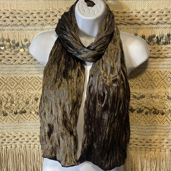3 for $20! Warm Olive Green Crushed Velvety Scarf - Picture 4 of 4
